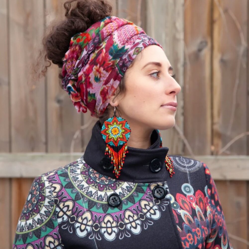 Native American Medallion Earrings - Picture 4 of 4